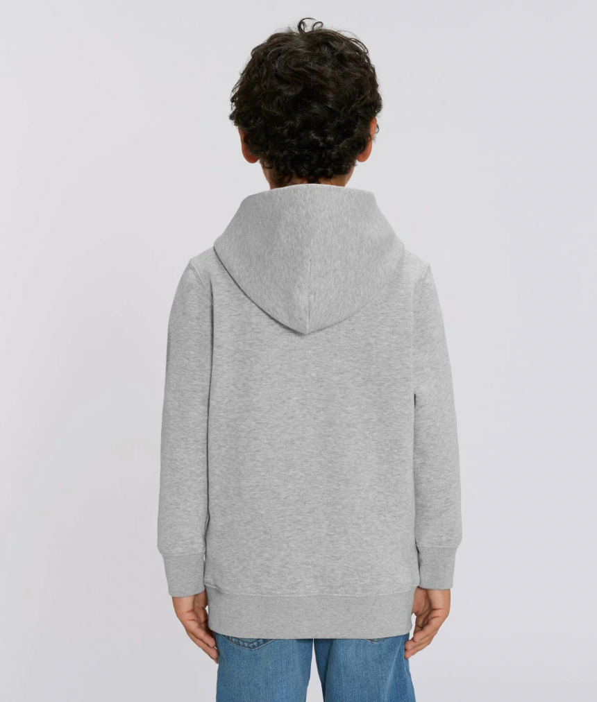 NAP KIDS 'VARSITY' GREY ORGANIC COTTON HOODIE | PRINTED LOGO