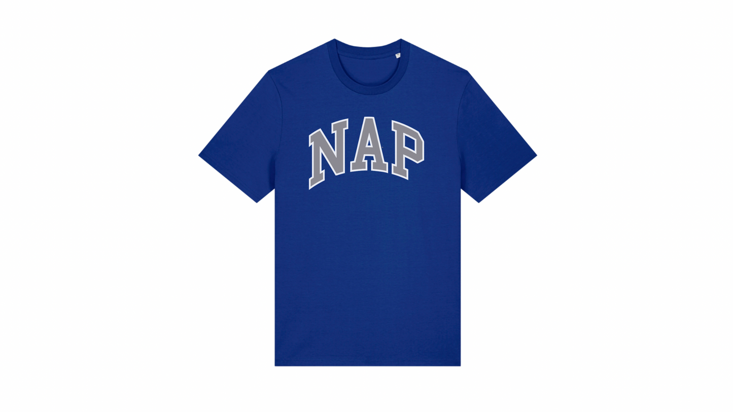 O.G. NAP TSHIRT | ORGANIC COTTON | UNISEX | MEDIUM FIT | PRINTED VARSITY LOGO