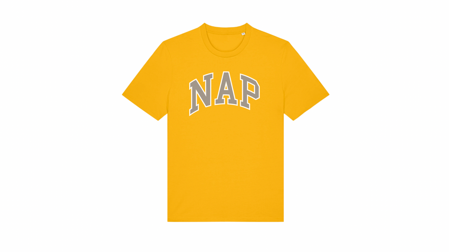 O.G. NAP TSHIRT | ORGANIC COTTON | UNISEX | MEDIUM FIT | PRINTED VARSITY LOGO