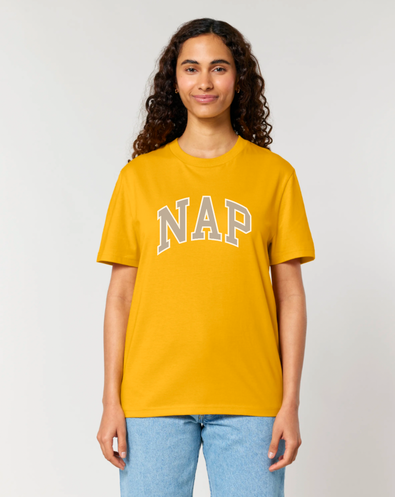 O.G. NAP TSHIRT | ORGANIC COTTON | UNISEX | MEDIUM FIT | PRINTED VARSITY LOGO