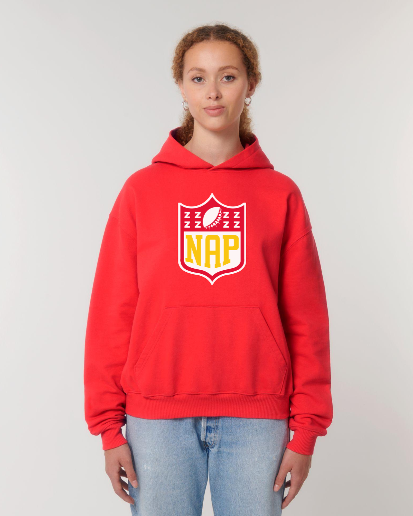 HEAVYWEIGHT 'GRIDIRON' NAP HOODIE | BAGGY FIT | ORGANIC COTTON  | PRINTED LOGO | UNISEX