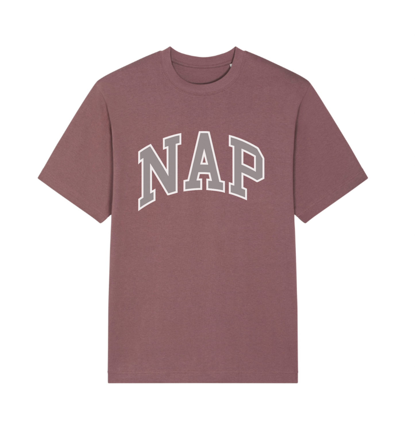 BAGGY O.G. NAP T-SHIRT | ORGANIC COTTON | UNISEX | RELAXED FIT | PRINTED VARSITY LOGO