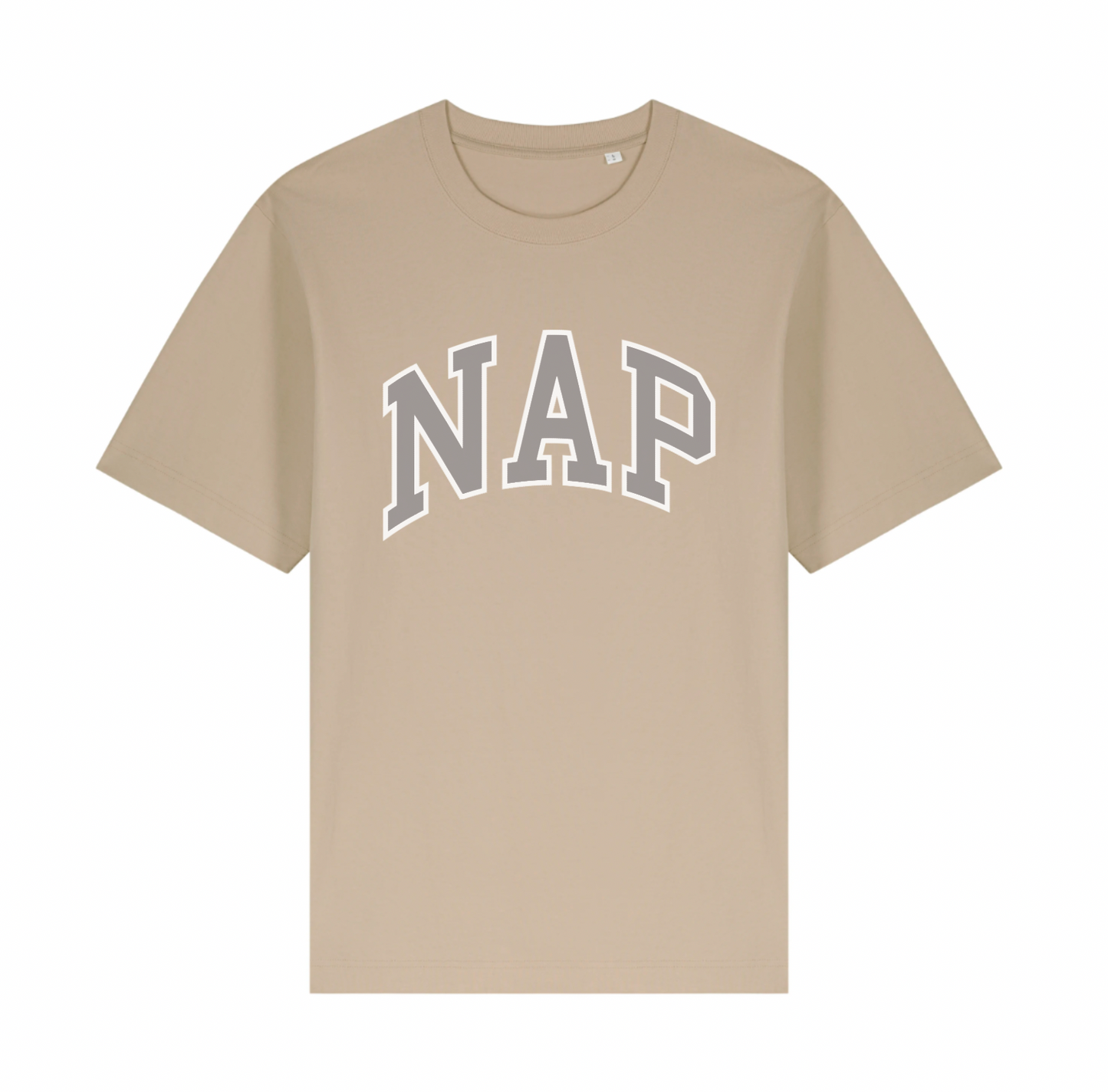 BAGGY O.G. NAP T-SHIRT | ORGANIC COTTON | UNISEX | RELAXED FIT | PRINTED VARSITY LOGO