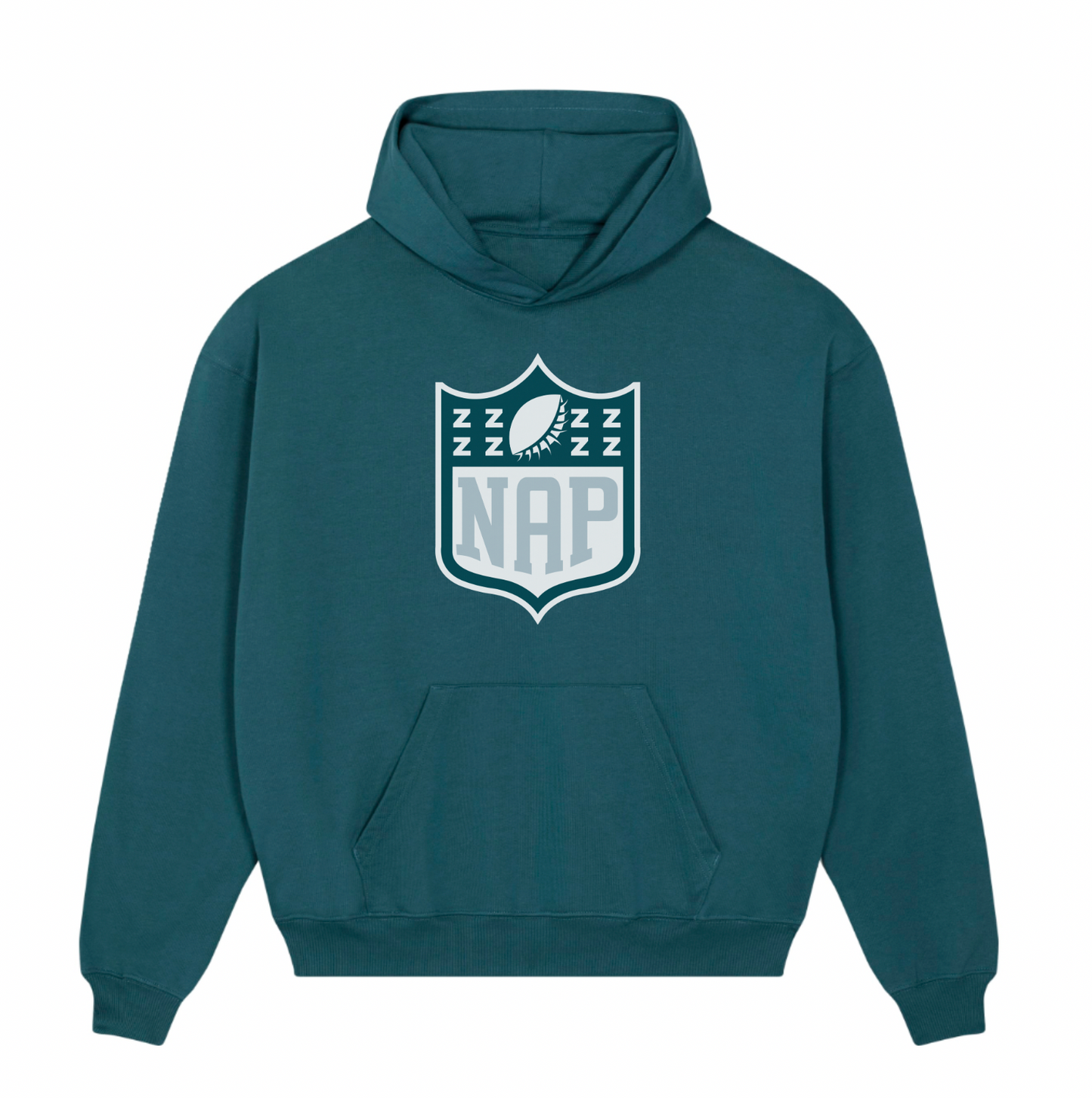 HEAVYWEIGHT 'GRIDIRON' NAP HOODIE | BAGGY FIT | ORGANIC COTTON  | PRINTED LOGO | UNISEX