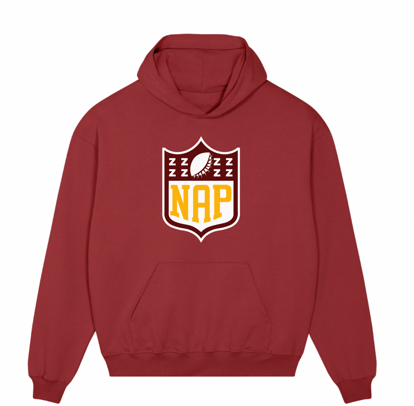 HEAVYWEIGHT 'GRIDIRON' NAP HOODIE | BAGGY FIT | ORGANIC COTTON  | PRINTED LOGO | UNISEX