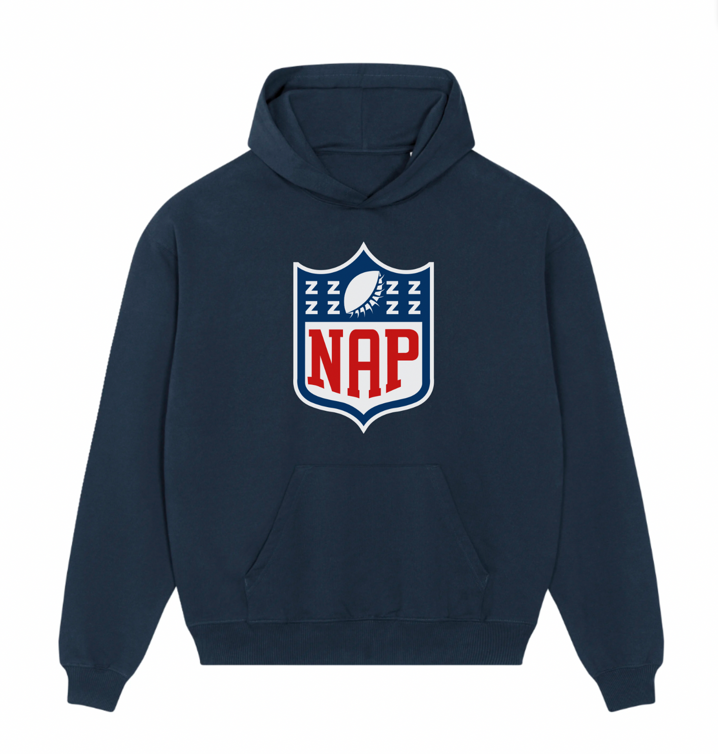 HEAVYWEIGHT 'GRIDIRON' NAP HOODIE | BAGGY FIT | ORGANIC COTTON  | PRINTED LOGO | UNISEX
