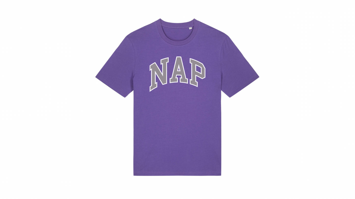 O.G. NAP TSHIRT | ORGANIC COTTON | UNISEX | MEDIUM FIT | PRINTED VARSITY LOGO