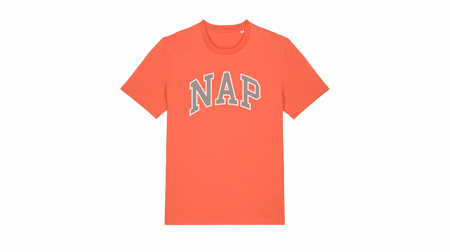 O.G. NAP TSHIRT | ORGANIC COTTON | UNISEX | MEDIUM FIT | PRINTED VARSITY LOGO